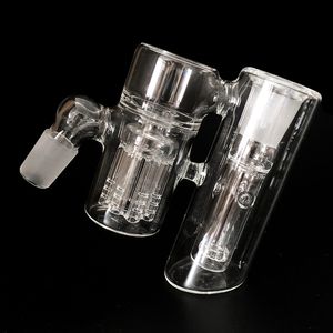 Tjock dubbel perc askatcher glas vattenrör ask catcher 8 armar träd kammare förkylare återvinnare hård blåst 14 mm 18 mm dab bongs