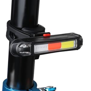 リードバイクLD33耐水性USB充電自転車テールライトバイクリアセーフティランプ簡単操作、ショートプレスオン/オフ、変更