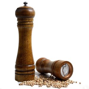 5/8/10 Cal Manual Młyn Młyny Oak Regulowane Narzędzia Kuchniowe Do Pieprzenia Cruet Drewniane Condiment Spice Solce Corn