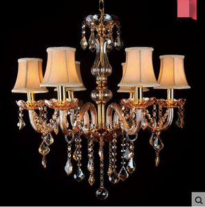 Free ship 6/8 Arms Fashion crystal Chandelier lighting Bedroom pendant Chandelier champagne color gold crystal lighting lamps