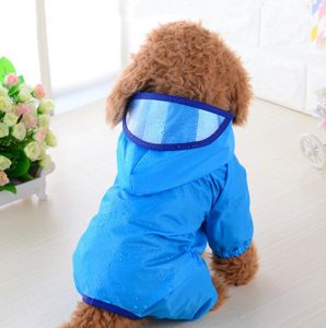 ペット犬レインコート防水ジャケットフード付きペットレーションリアインコート衣料品ペット犬の雨室は牡腺小さな犬のコート