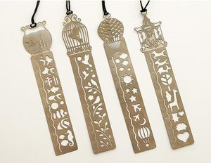 Segnalibri in metallo all'ingrosso Joy Tong Creative 4 Styles Hollow Mini Cute Fish Flower Bookmarks Model