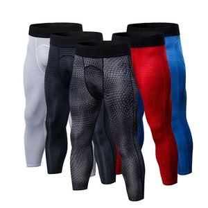 Nova calça de compressão 3/4 Fitness Fitness Dry Running Men Sports Sports Leggings calças masculinas para correr perneiras de academia