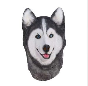 Novo Halloween Siberian Husky Cão Látex Máscara Novidade Traje Festa Fantasia Vestido Animal Máscaras