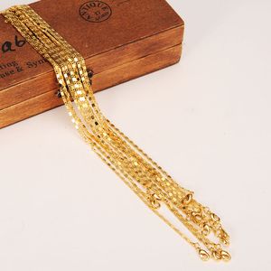 24k Fine Gold Filled select Girl Women/Men 12pcs/Lot assemble Length 50CM Wholesale Small Size Chain Thin Necklaces