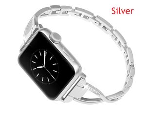 Rostfritt stål Smycken Bangle Justerbart armband Watch Band Wrist Rem för Apple Watch Serie 4 40mm 44mm