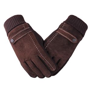 Высокое качество зима вождения прохладно черно-коричневые реальные кожаные перчатки для мужчин Рождественский подарок