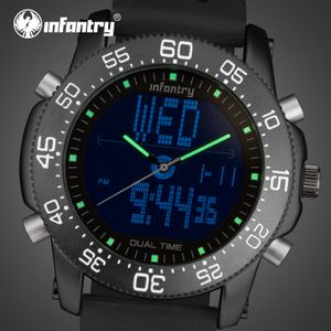 Digitale Entwürfe großhandel-INFANTERY Berühmte Marken Uhr Männer Digital Sport passt Militärpilot Schwarz Gummi Designer Mode Armbanduhr für Männer montre homme Uhr auf