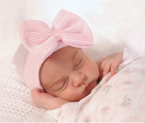 baby girls head bows hat newborn crochet beanie hats toddler kid knit hair accessories infant boy bonnet baby winter cotton photography caps