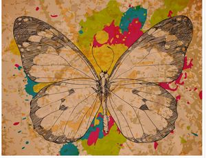 Carta da parati 3D Murale Vintage Doodle disegnato a mano Modello Farfalla Pittura decorativa Arte Murale per soggiorno Grande dipinto Home Decor