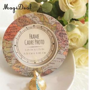 Magideal Vintage Mapa Picture Frame Ramka Dzieci Urodziny Party Stół Uchwyt Karty Wystrój Na Podróży Ślub Favors Prezenty