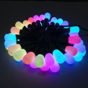 50nodes / строка RGB G27 12V WS2811 привел строки пикселей свет, полноцветные рождественские огни, Млечный G27 крышки; все ЗЕЛЕНЫЙ провод, водонепроницаемый IP68