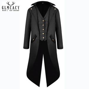 Jaqueta gótico vintage masculina Victorian Steampunk Frock Casaco Countercoat Tuxedo Uniforme Fato de Halloween