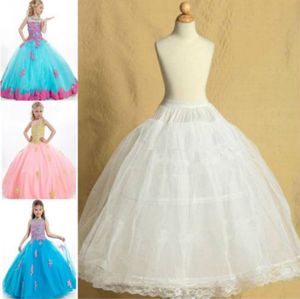 White Pettiskirt Wedding Flower Girl Petticoat Children Underskirt Slips Fit Kid 8~14 Years