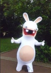 2018 High quality hot Rayman Raving Rabbids Mascot Costume Adult Size Fancy Dress For Christmas Halloween Carnival Party