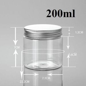 Frete grátis - DIY 200g Limpar Creme Jar, 200g PETjar, cosmético, embalagens de cosméticos Cap de alumínio