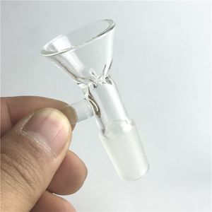 Clear 14mm 18mm Bong Bowl Piece with Thick Pyrex 3 Arm Stopper Handle Hand Bowls for Glass Bong Water Smoking Pipes