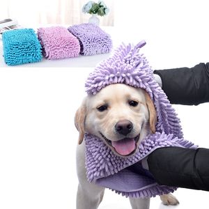 Pet Bath Havlu Hızlı Hızlı Kurutma Emici Kedi Köpek Banyosu Battaniyesi Elyaf Şövalyesi Tımar Havlu Yavru Köpek Temizlik Eldivenleri 60*35cm