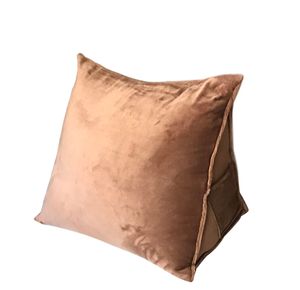 EONSHINE Fluffy Microfiber Filled Triangle Cushion, Wedge Pillow Bolster for Bed Sofa Backrest TV Reading, Velvet Fabric, Set of 1