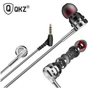 Hörlurar qkz dm9 zink legering hifi i öronphonet fone de ouvido headset auricular audifonos stereo bass metall dj