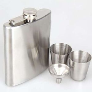 7oz frasco quadril portátil portátil de aço inoxidável garrafa de vinho whisky bebida bolso álcool álcool liquor tampão flask funil conjunto