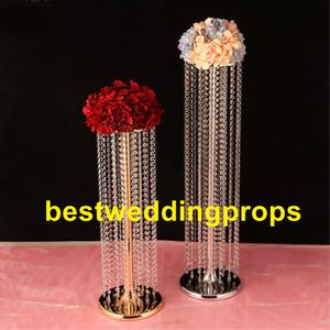 Inredning Ny stil Bröllop Aisle Crystal Pillars Bröllop gångväg Stativ Centerpiece för Party Christmas Wedding Best0135