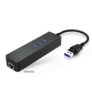 Wholesale usb network adapters resale online - High Speed USB Hub Port USB3 to RJ45 Gigabit Ethernet LAN Wired Network Adapter For Windows Mac Vista