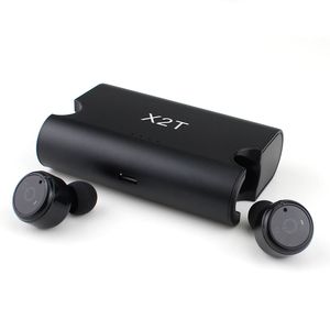 TRUE WLAN-Ohrhörer Zwillinge X2T Bluetooth CSR4.2 Kopfhörer-Stereo mit magnetischen Ladegerät-Kasten-Hülle für Handy