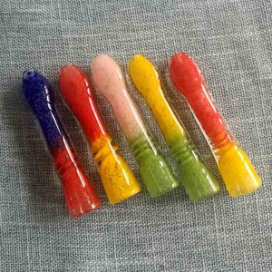 Wholesale Heady Color Glass Pyrex Oil Burner Pipes Straight Tube Smoking Hand Pipe Cute colorful Glass Pipe DHL Free SW36