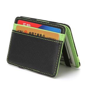 Multicolored Leather Slim Compact Magic Wallet and Credit / ID Case Holder Pocket Wallet Wedding Gift for Men and Women