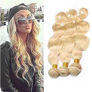 Body Wave Raw Virgin Indian Hair 8-30inch 613# Blonde Remy Hair Extensions Body Wave 3 Bundles Indian Virgin Hair Products