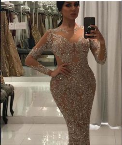 イブニングドレスYousef aljasmi Kim Kardashian long derss o-neck beaded l almoda gianninaazar zuhlair murad ziadnakad