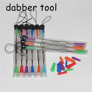 100PCS vax Dabbers Dabbing Tool med silikon Tips Rökning 120mm Dabber Tools Rostfritt Stål Rörvreddfri DHL