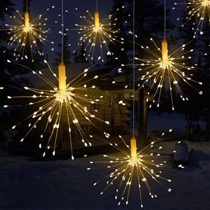 Firework led copper string light Bouquet Shape Strings Lights Battery Operated Decorative Lighting with Remote Control for Xms Party