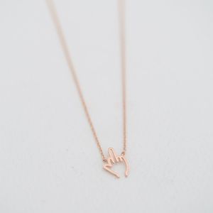 Fashionable finger pendant necklaces Uncivilized gestures middle finger pendant necklaces Originality style necklaces first gift for womem