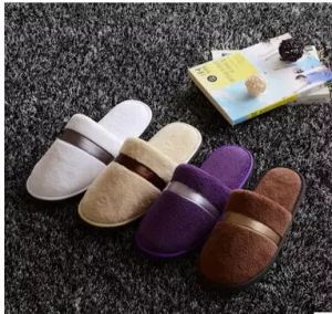 5 colors Soft Hotel SPA Non-disposable Slippers Velvet Colored 8mm Thick Sole Casual Terry Cotton Cloth Spa Slippers, One Size Fits Most