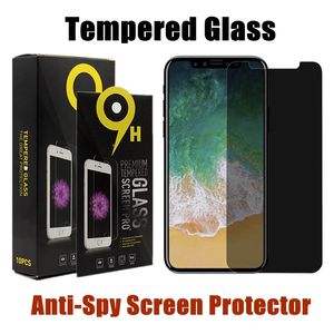 Anti-Spy Screen Protector dla iPhone 13 12 Mini 11 Pro X XS MAX XR 8 7 6 Plus Prywatność Szkło hartowane z pakietem detalicznym