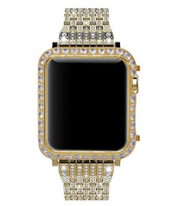 För Apple Watch Series 4 Luxury Watch Band With Case Strap Crystal Diamond Watch Cover