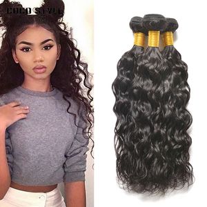 Peruvian Water Wave 3 Bundles Human Hair Extensions 100g/Piece Natural Black 1B Remy Hair Weave Can Be Dyed Blenched