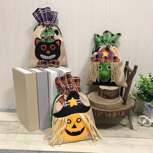 2018 Halloween Printing Pumpkin Bags black cat witch pattern Candy Gift Bags Trick Party Decoration Supplies