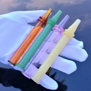 Pen Shape Mini Nector Collector Colored Filter Tips Tester Straw Tube Glass Water Pipe 5 Inch Smoking Accessories SW44