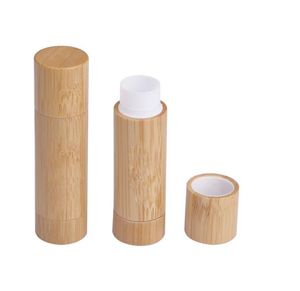 5,5 g Bamboo Lip Stick Tubes Bottle Tom Lip-Gross Container Läppstift Rör DIY Kosmetiska behållare Lip Balm-Tubes SN372
