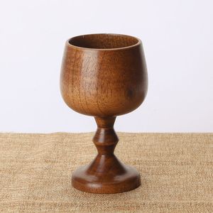 Klassieke wijnglazen traditionele houten goblet monolaag eenvoudige beker hoge kwaliteit noodzakelijke keuken drinkware mok vintage stijl xw x