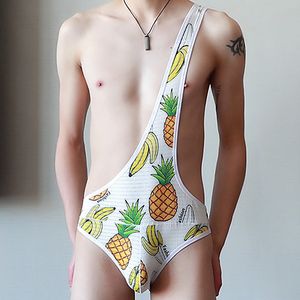 Sous-vêtements pour hommes Bodys maille respirante avec imprimé Mode Homme Sexy Lingerie Sexy Exotique Homme érotique Gay Bodywear Catsuit en Solde