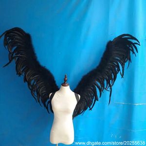 NOVO Costumied luxo brancas negro anjo asas do diabo grandes adereços para fotografar parque de casamento DIY decoração série EMS transporte livre
