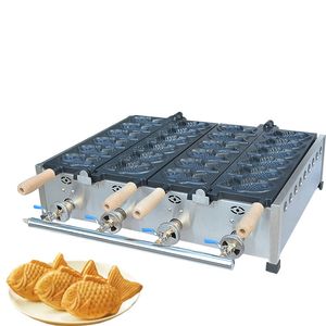 snack machinery commercial gas taiyaki machine with 12 pcs moulds gas Fish-shaped taiyaki waffle making machine price