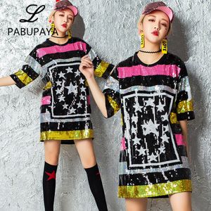 Hello528shop 나이트 클럽 DS Stars Pattern Shirts 댄스 칼라 의상 스팽글 여성용 여름용 재킷 의상 여성용 반바지 여름