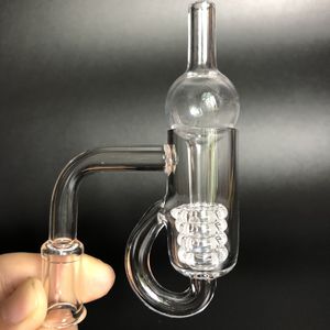 DHL Free Diamond Knot Loop Quartz Banger Recycler Quartz Loop Banger Nails Dabber Insert Bowl per bong in vetro Dab Rigs