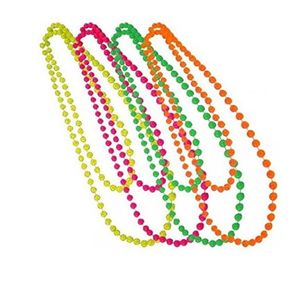 Disco Neon 80s 70s Party Dance Costume Beads long Necklace Bracelet Fancy Dress Hen Night Them Prom Props 4 in 1