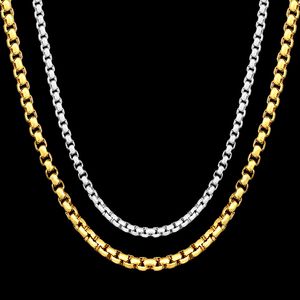 18K Gold Plated Box chains And 925 Sterling silver Choker Necklaces For Women & Men s Fashion Jewelry 16 18 20 22 24 inches